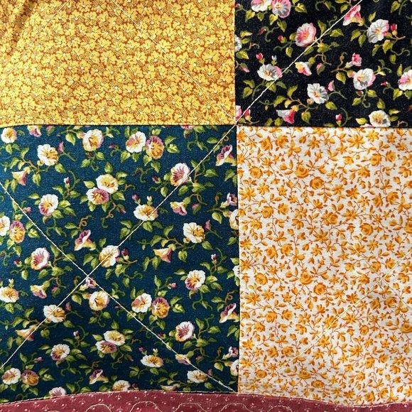Lot 2 Handmade Patchwork Quilt Throw Pillow Cover Morning Glory & Ditsy Floral - Picture 15 of 16